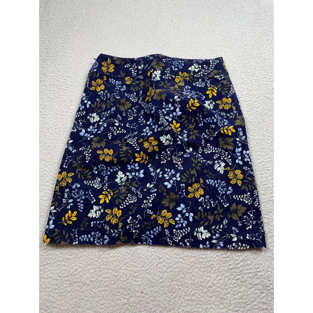 Talbots Womens Size 4 Blue Floral Corduroy Skirts - Picture 2 of 11